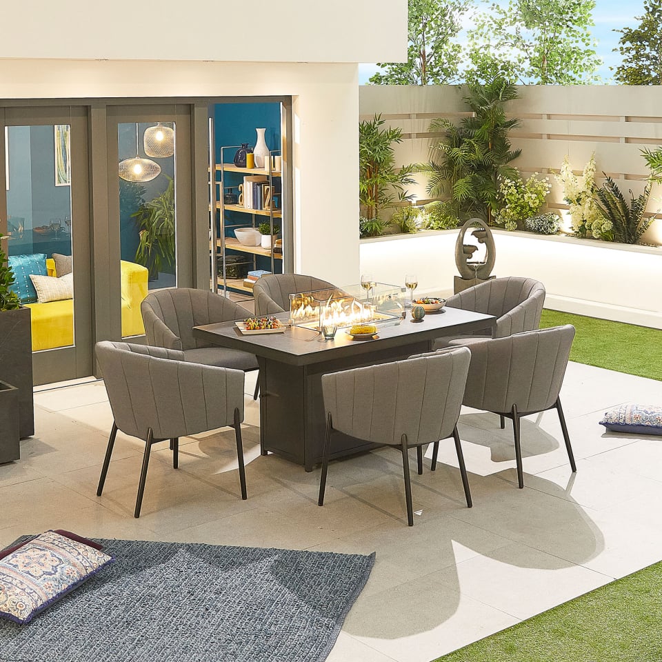 Edge 6 Seat All Weather Fabric Aluminium Dining Set