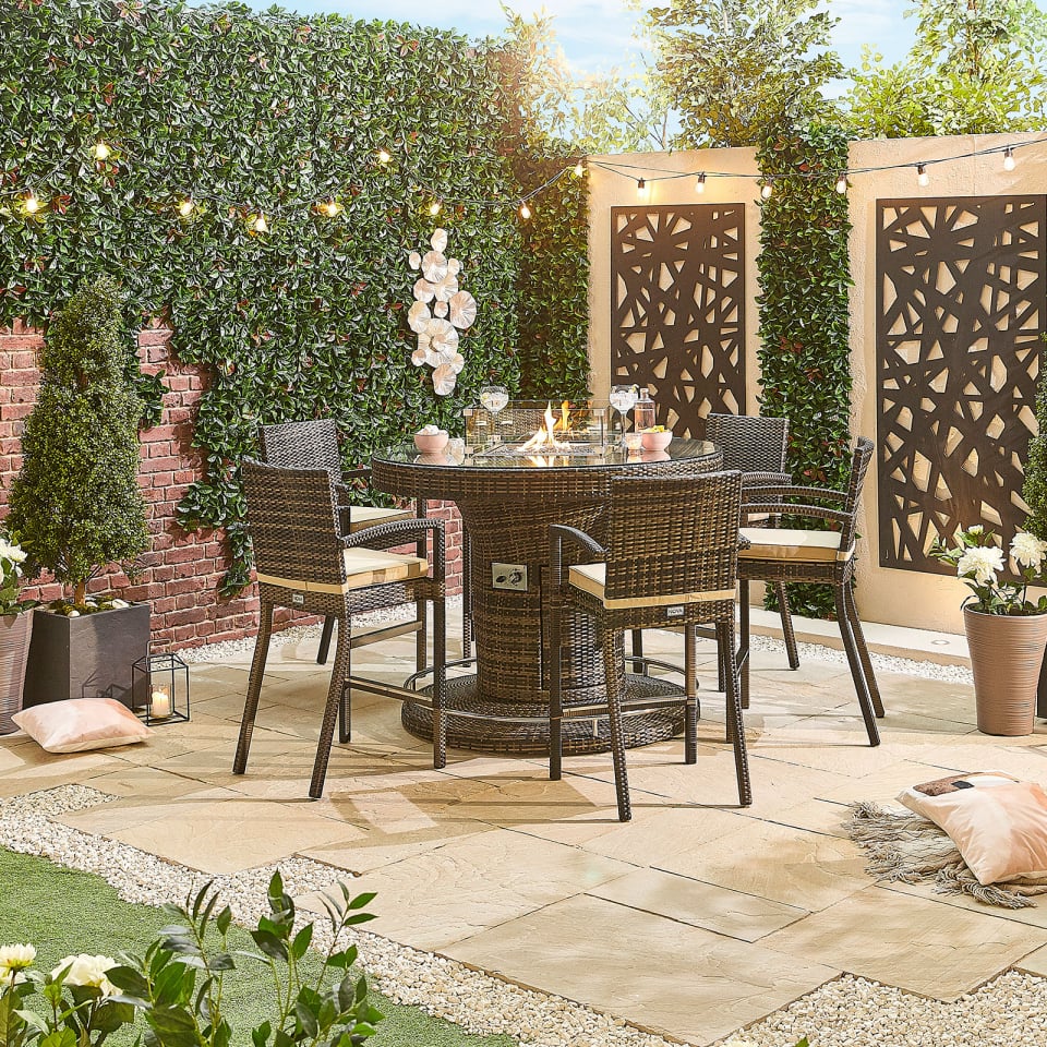 Round Rattan Bar Set Henley 6 Seat Rattan Bar Set